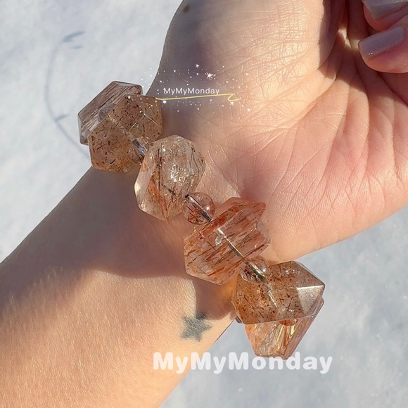 Double Terminated Black Gold Super Seven Bracelet 12mm - Picture 4 of 7